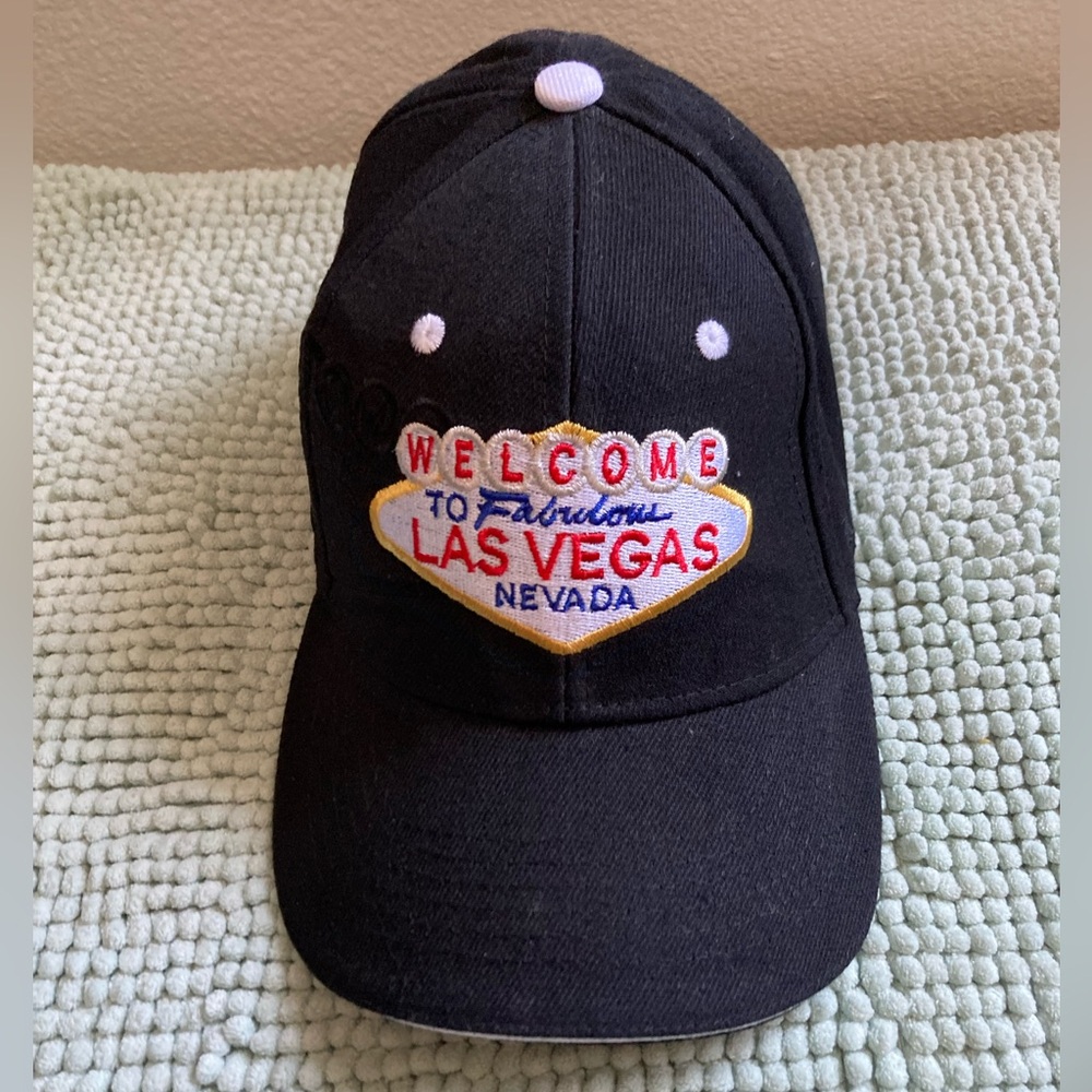 Black Las Vegas Embroidered Cap EUC